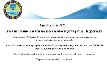 Awaria wodociagu przy ul. Kopernika